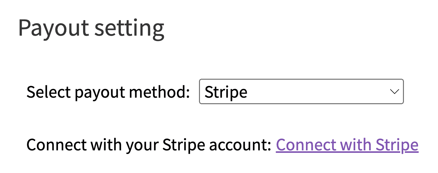 Stellen Sie Stripe als Standardausschüttungsmethode fest