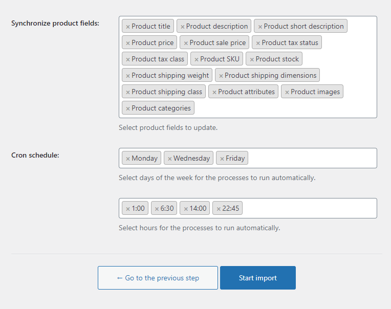 Opsi Impor - Jadwal Cron - Dropshipping XML WooCommerce