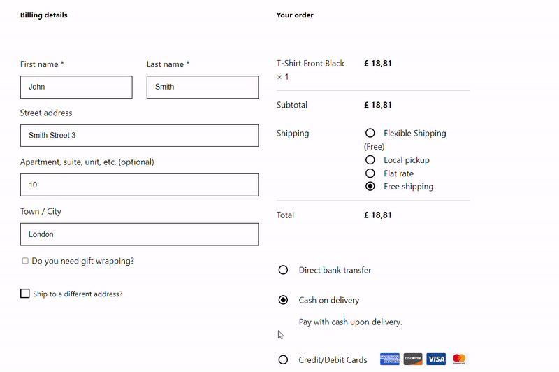 Esnek Ödeme Alanları Eklentisi - WooCommerce için ödeme alanı düzenleyicisi