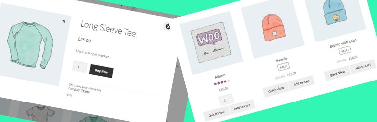 直接チェックアウト - クイックビュー -  WooCommerceバナーの画像のために今すぐ購入