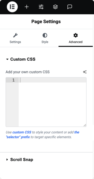 Configurações avançadas