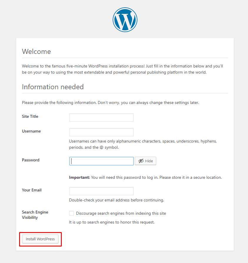 Localhost에 WordPress를 설치하는 방법(간단하지만 완전한 지침) 7