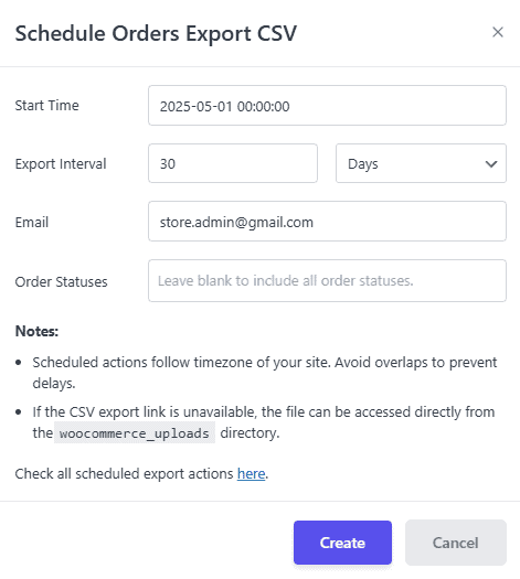 Automatizar órdenes de exportación de WooCommerce