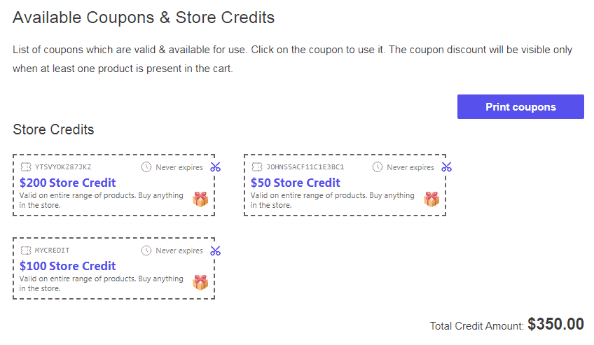 imprimir cupones para tarjetas de regalo físicas de WooCommerce
