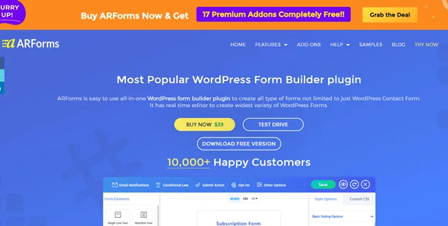 Instalar el complemento ARForms