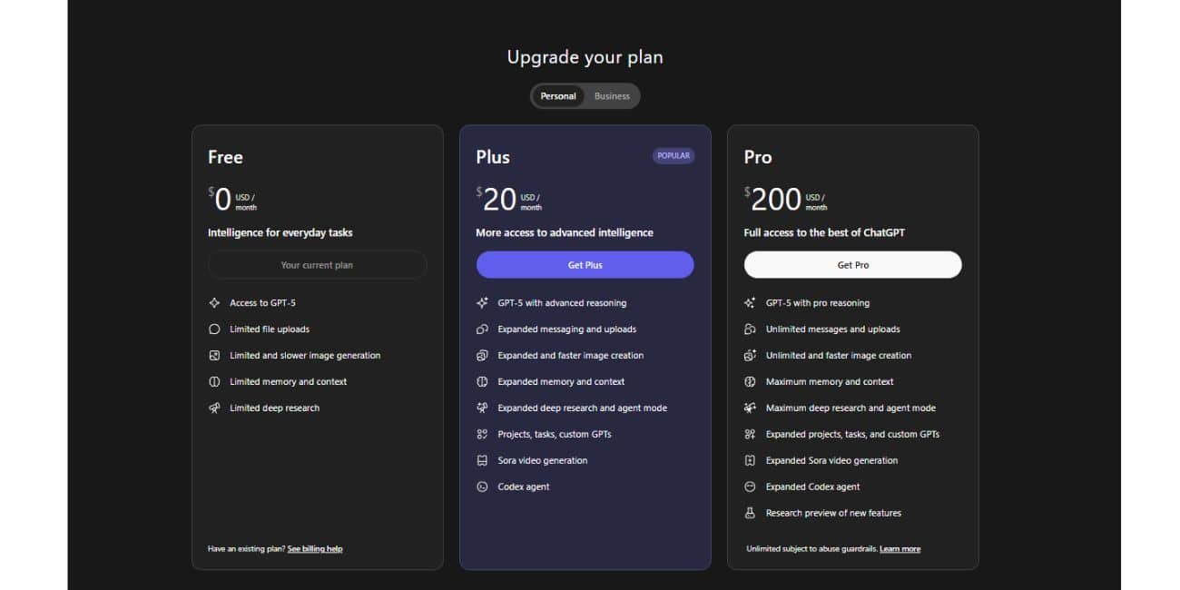 Problemy z dostępem do ChatGPT Free vs Plus