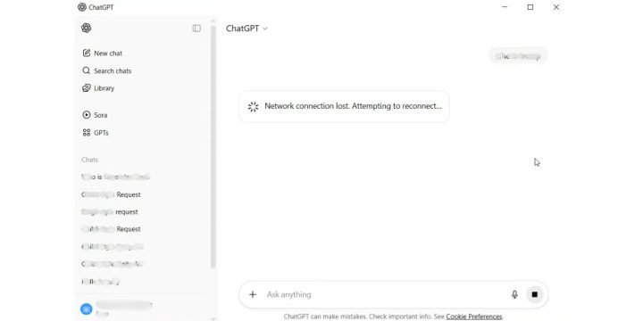 ChatGPT の「ネットワーク接続が失われました。再接続しようとしています…」とは何ですか?