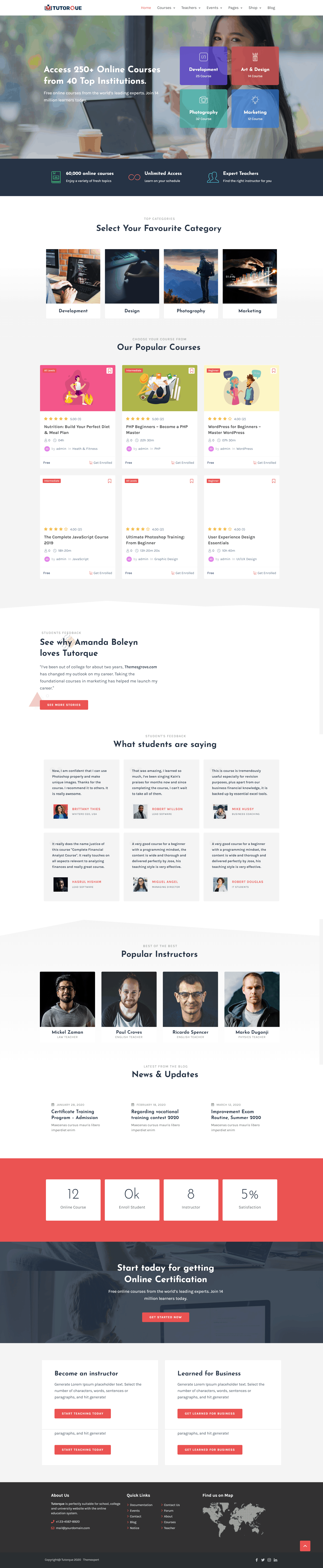 تقديم برنامج Tutorque موضوع All-In-One LMS WordPress للمبدعين 8
