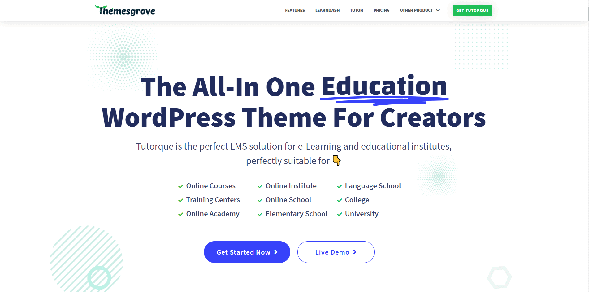 تقديم برنامج Tutorque لموضوع WordPress متعدد الإمكانات لنظام إدارة التعلم للمبدعين 1