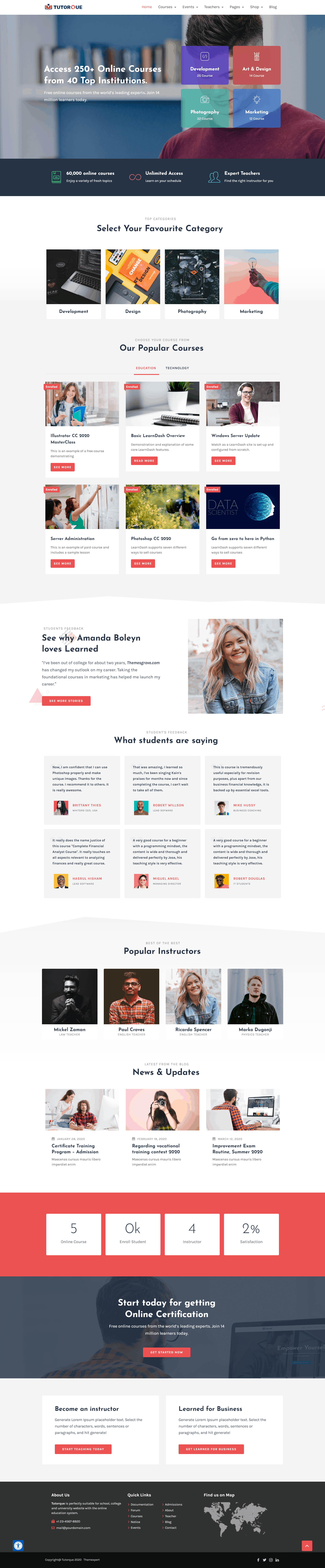تقديم برنامج Tutorque موضوع All-In-One LMS WordPress للمبدعين 4