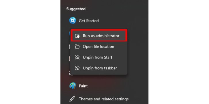 Ejecute el instalador como administrador