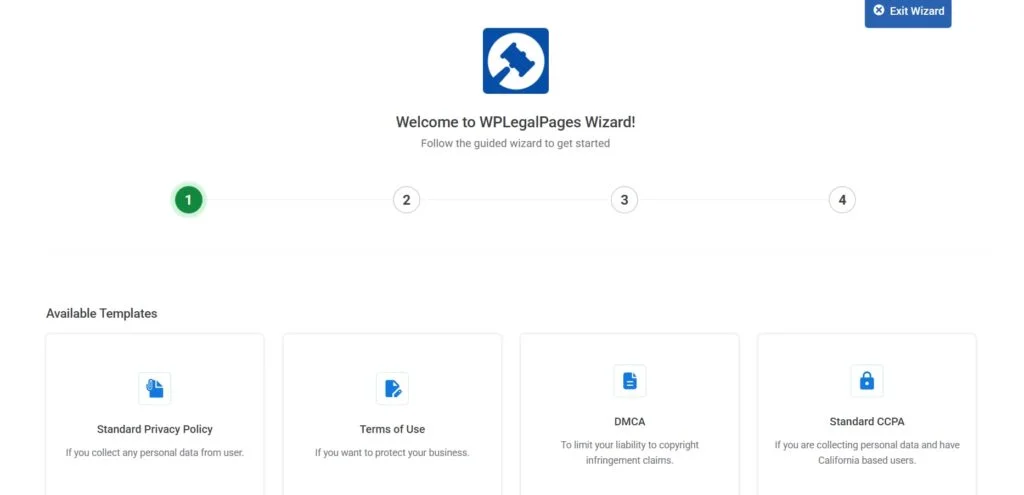 法律頁面設置嚮導