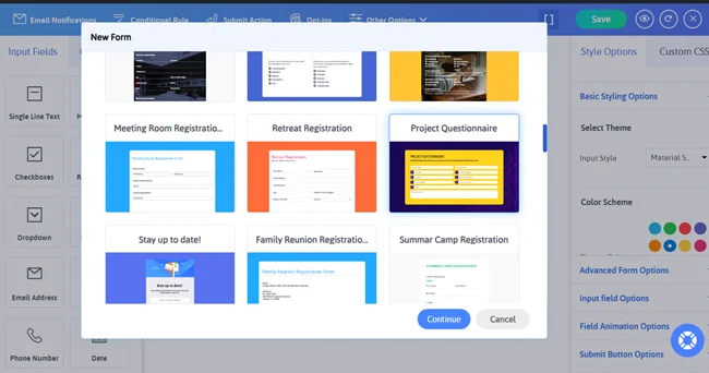 formularios de muestra