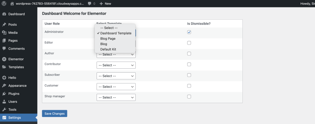 หน้าการตั้งค่า