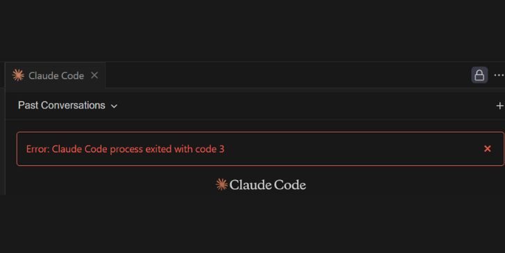 错误：克劳德代码进程退出，代码为 3​