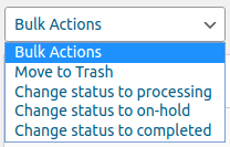 Acțiune în bloc și filtre pentru comenzi în WooCommerce