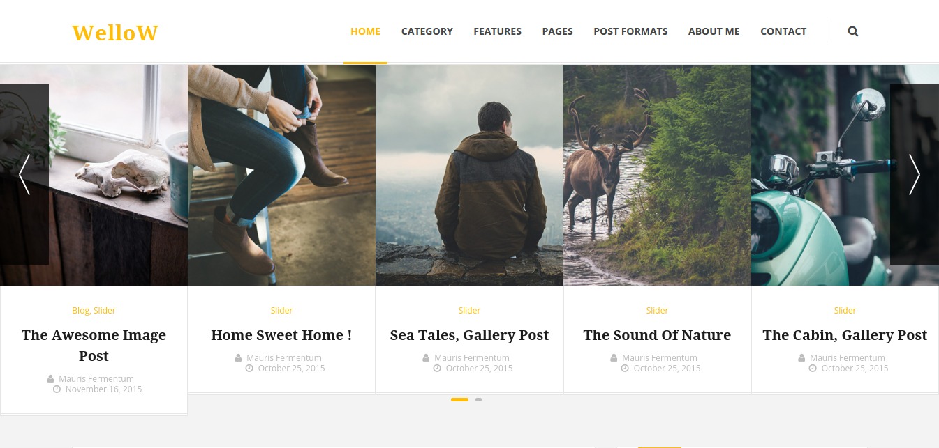 Wellow – Tema de blog pessoal limpo – Só mais um site WordPress
