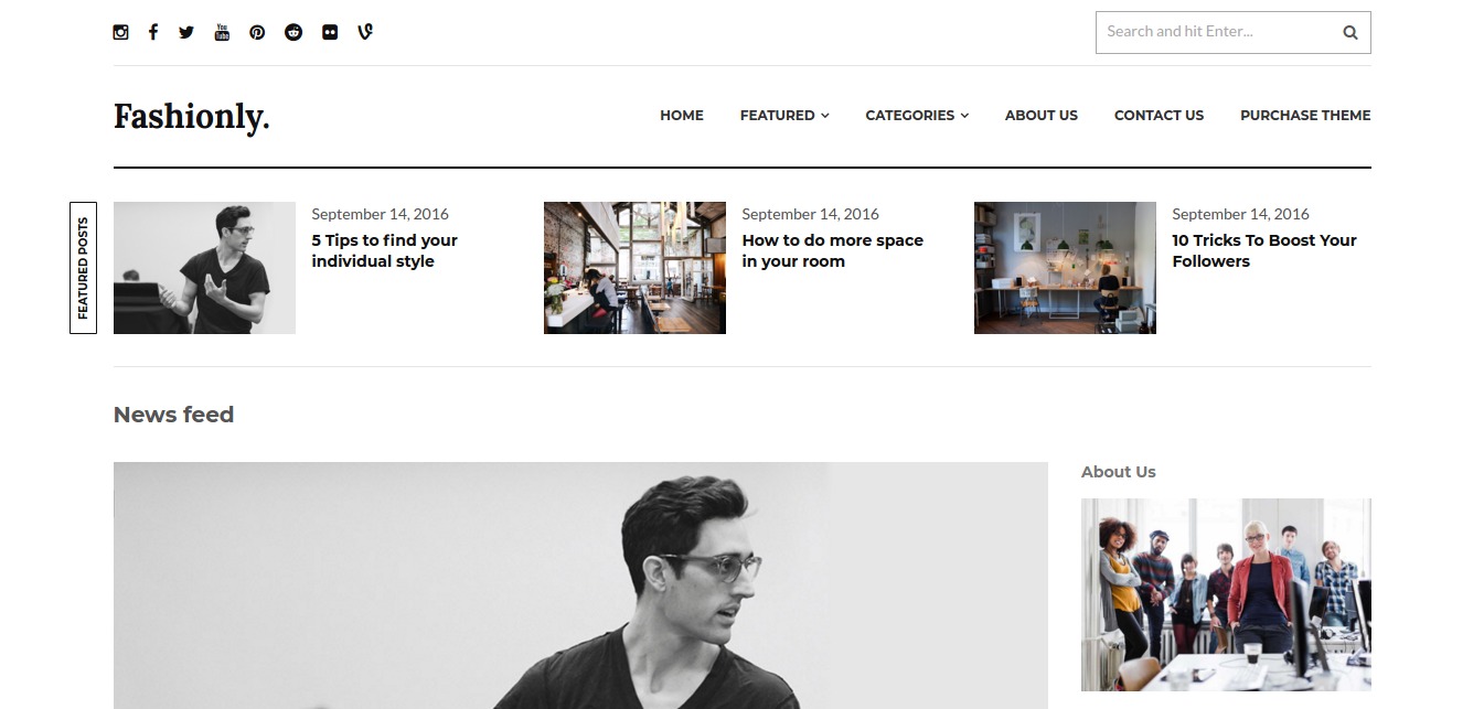 Fashionly – Um tema de blog WordPress responsivo – tema WordPress