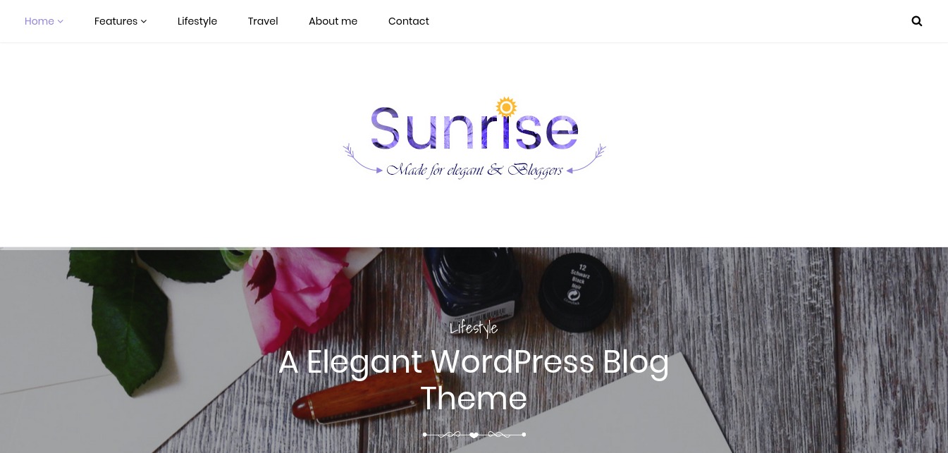 Sunrise – Tema de blog WordPress elegante