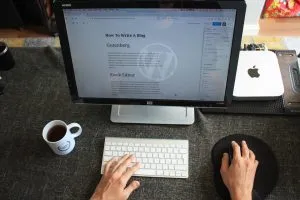 Une personne utilisant WordPress
