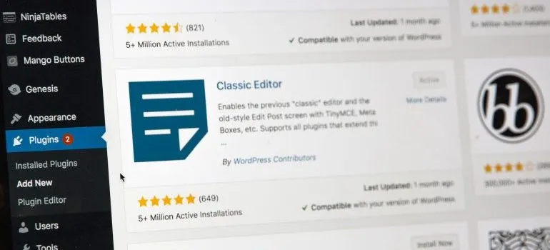 WordPress 中的插件頁面