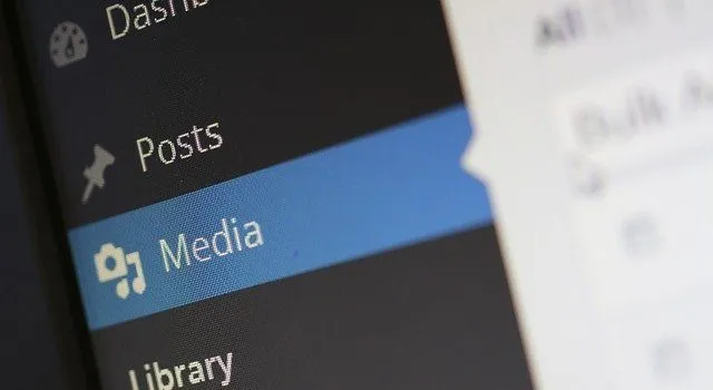 Sección de medios de WordPress.