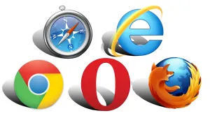 Logo dari beberapa browser internet utama.
