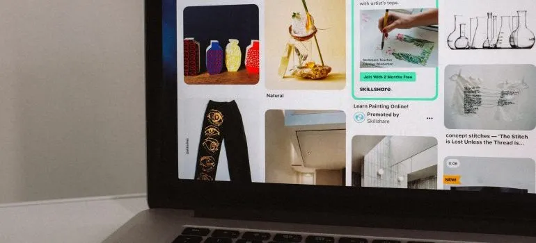 Pinterest-Min-Seite mit mehreren Bildern.