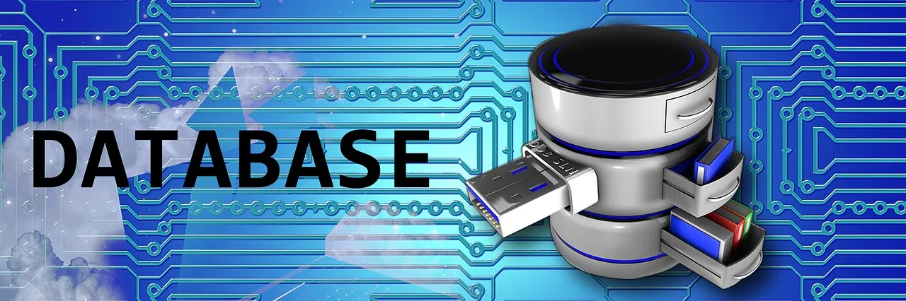 「データベース」というタイトルが横に付いたハードウェアマシンとして表されるデータベース。