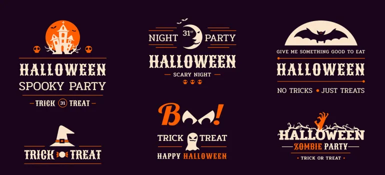 Loghi diversi per una festa di Halloween