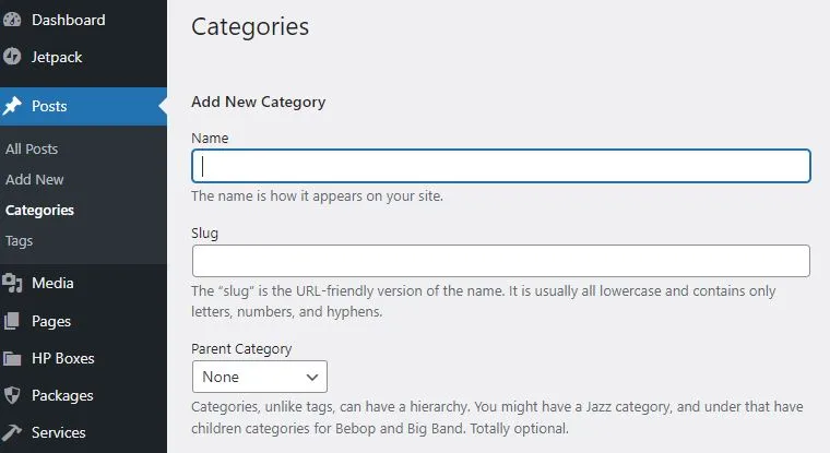 Come accedere alla gestione delle categorie in WordPress