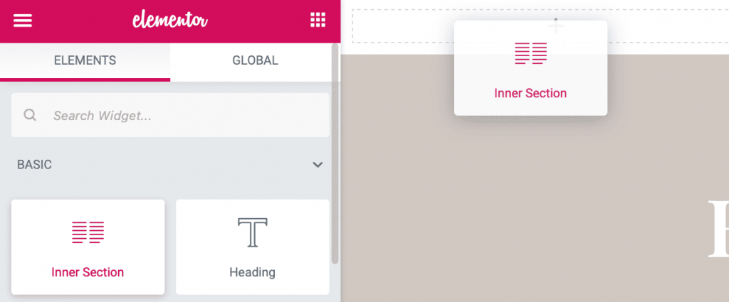 요소 인터페이스 Elementor frontend editor interface