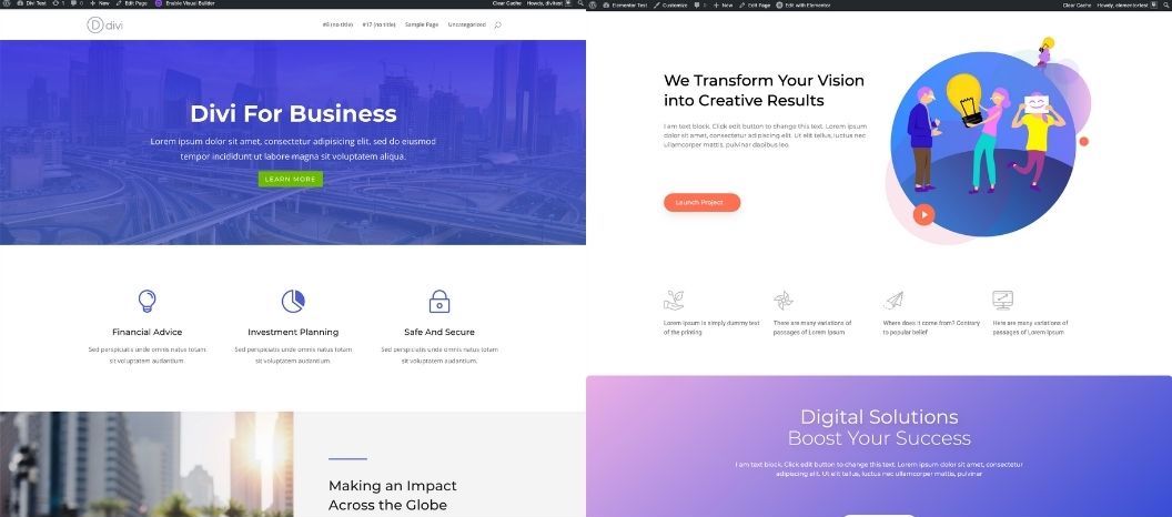 Elementor 与 Divi 性能测试