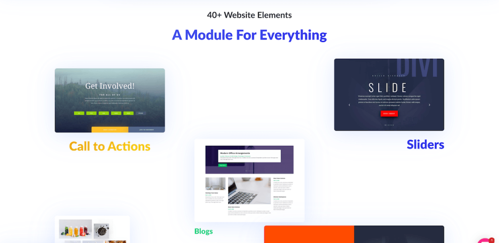 Divi page builder modules
