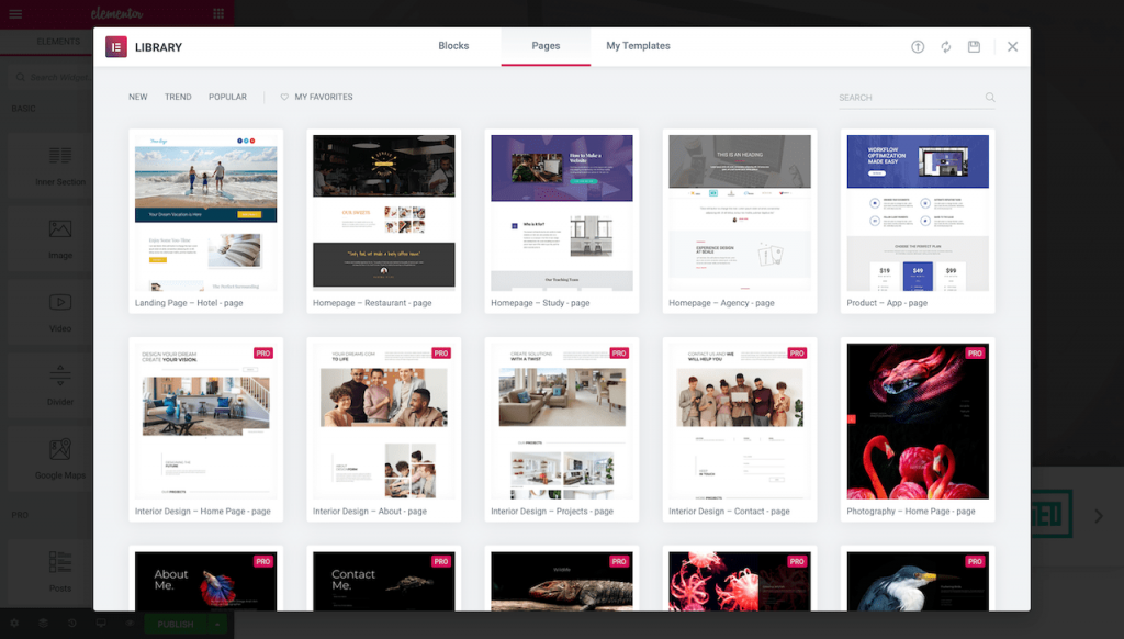 Professionally designed Elementor templates