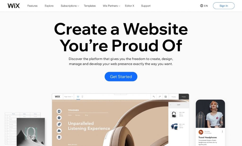 처음부터 웹사이트를 구축하는 WIX 웹사이트 빌더