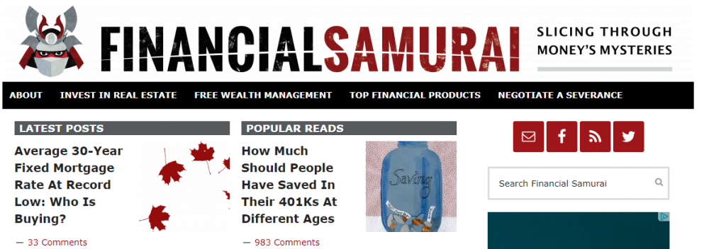 Blog keuangan ahli dari Financial Samurai