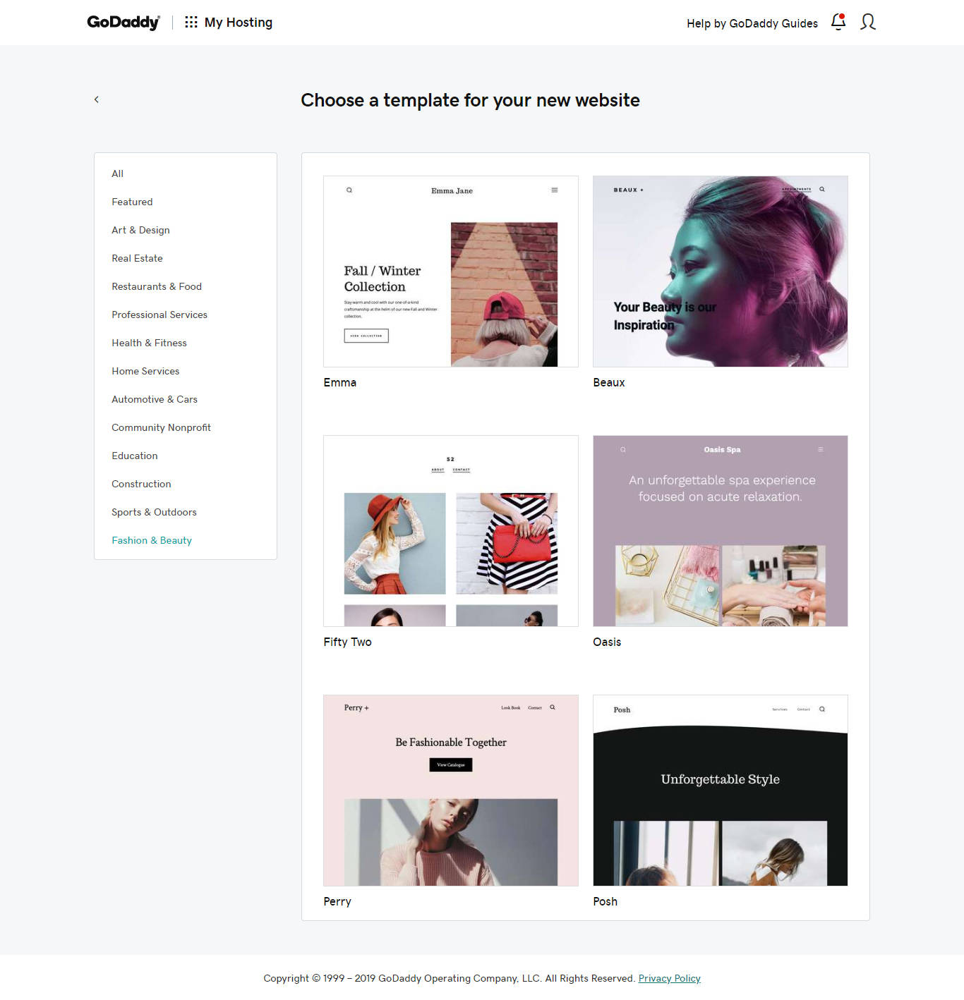 Выбор темы для управляемого хостинга WordPress от GoDaddy.
