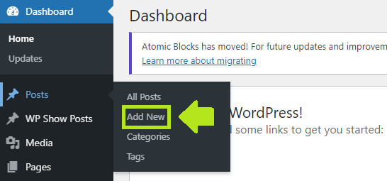 Menambahkan posting baru di WordPress