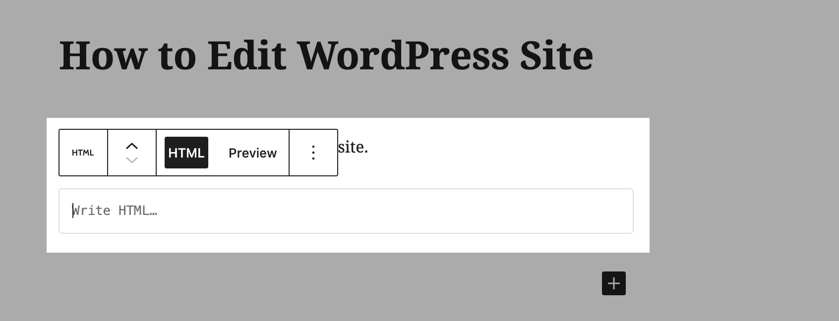 Blok HTML WordPress