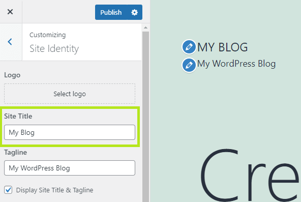 Mengubah judul situs WordPress