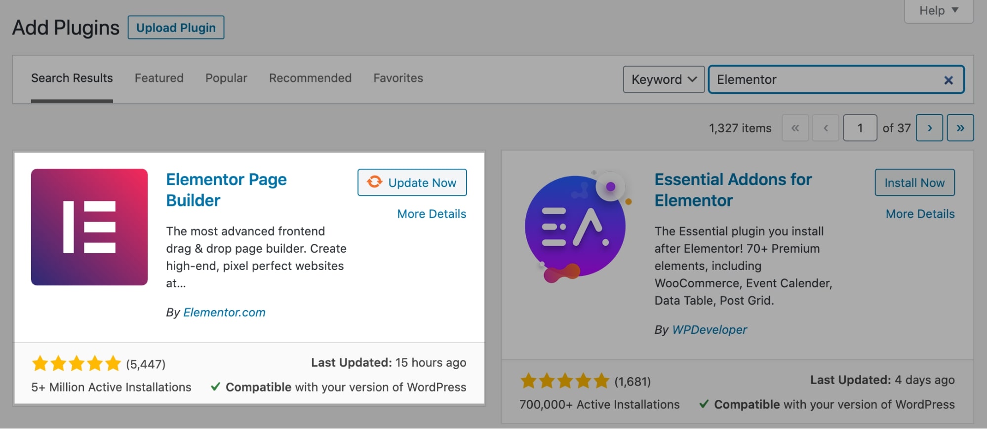 Instal Elemen di WordPress