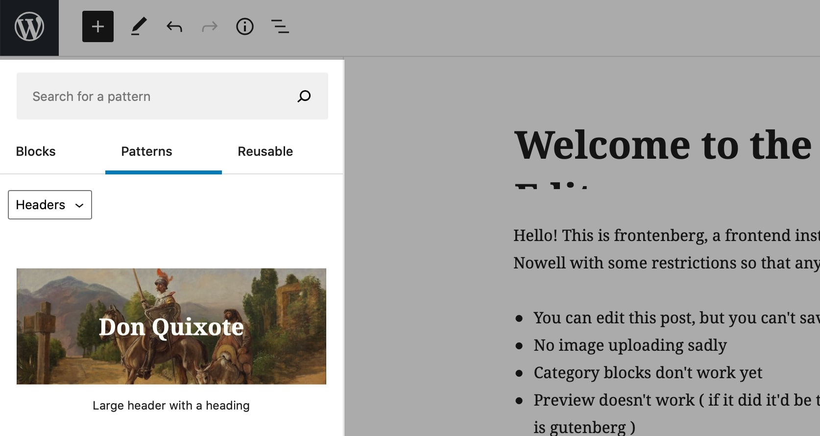 Pola editor Gutenberg