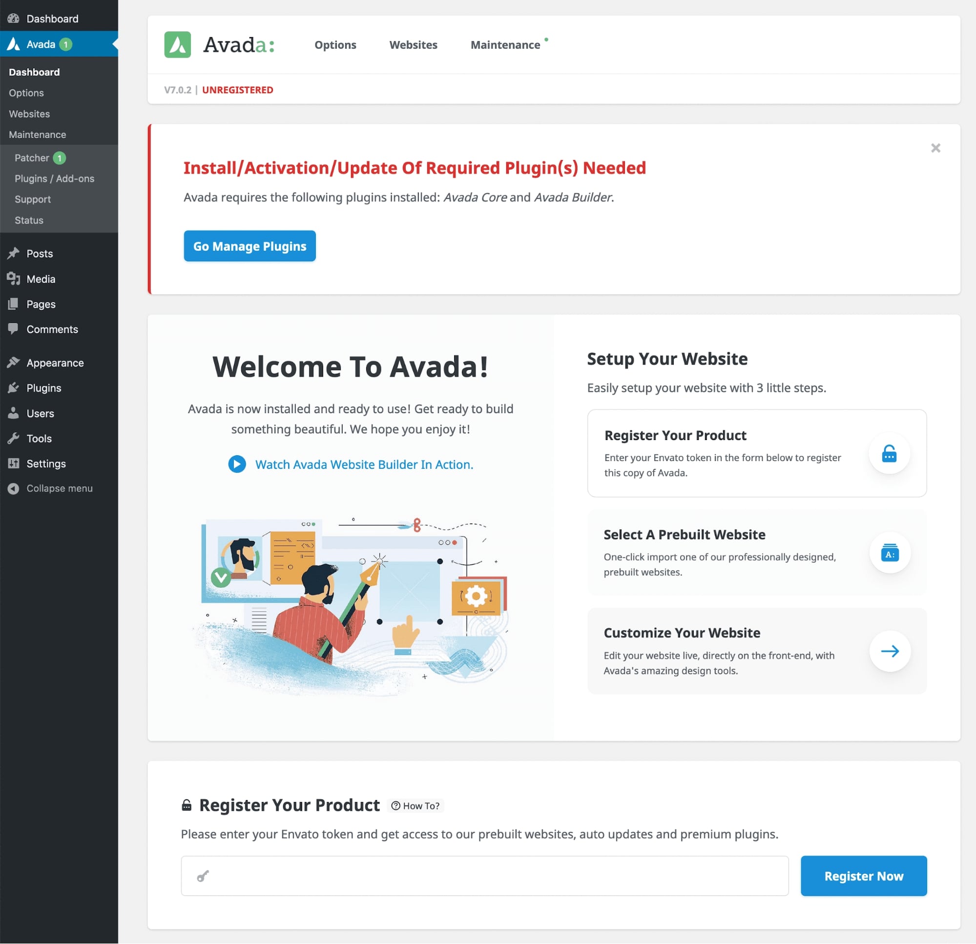 Dasbor Divi di wordpress