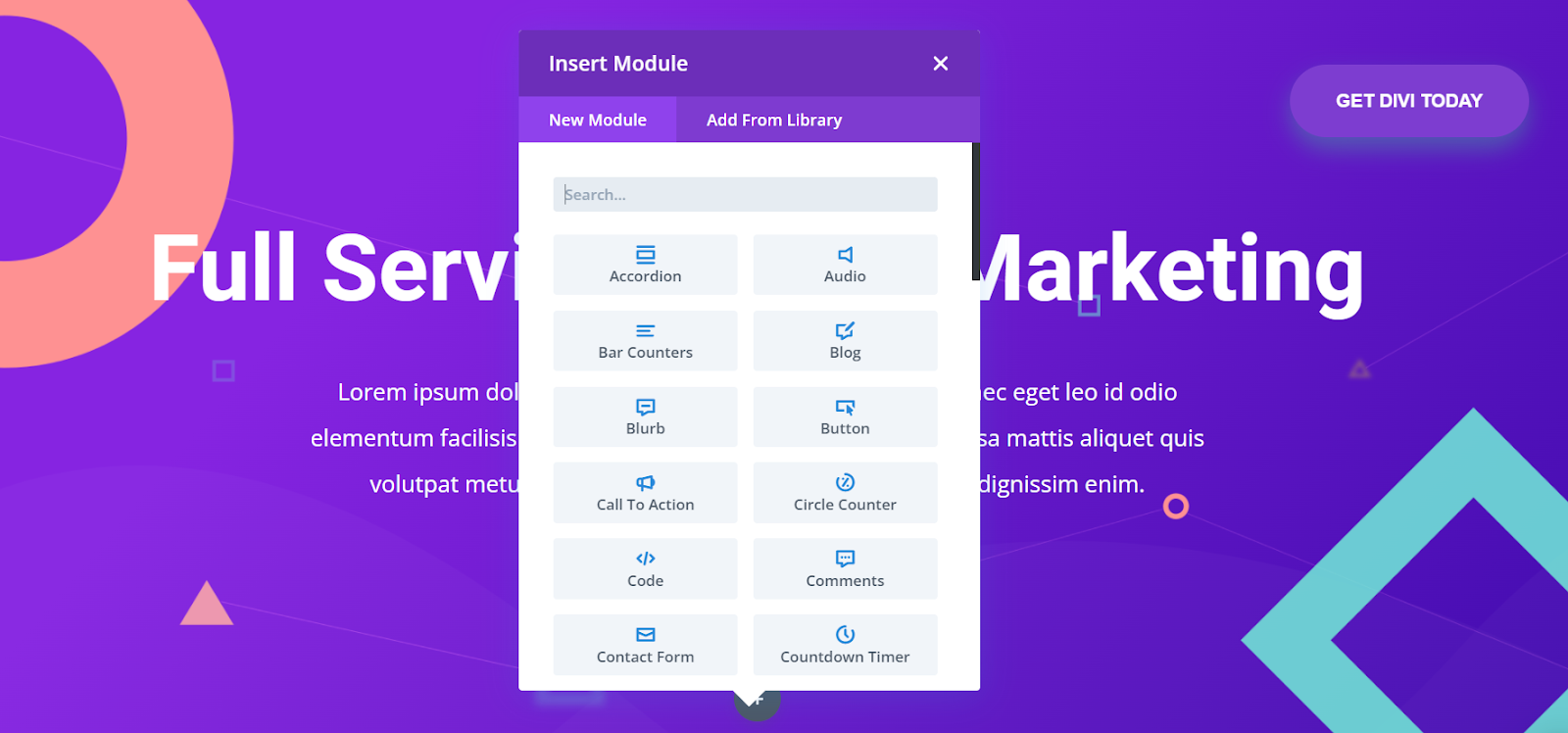 Antarmuka Frontend Pembuat Divi