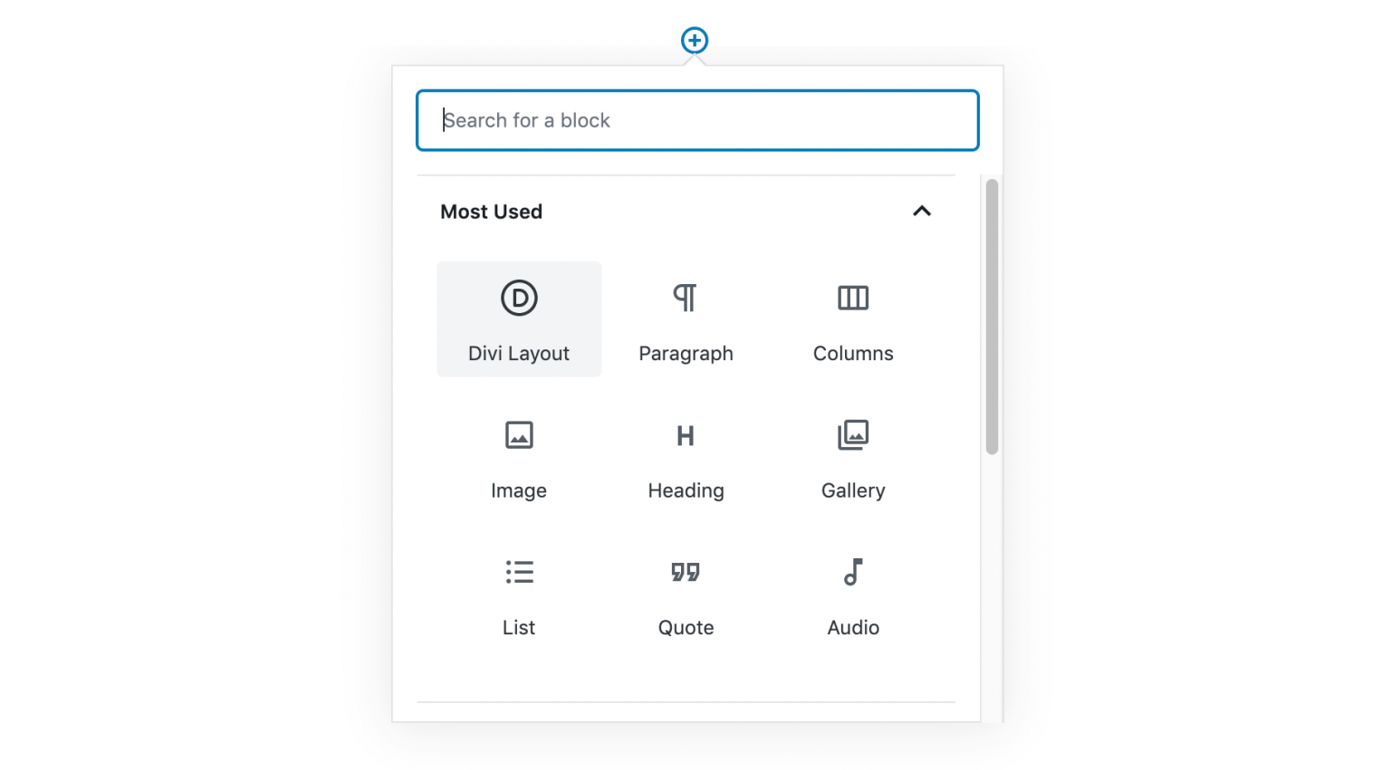 Blok Tata Letak Divi di Gutenberg