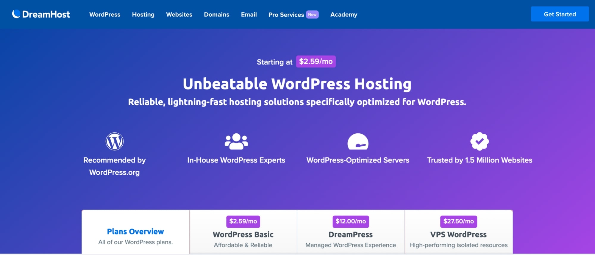 Домашняя страница DreamHost