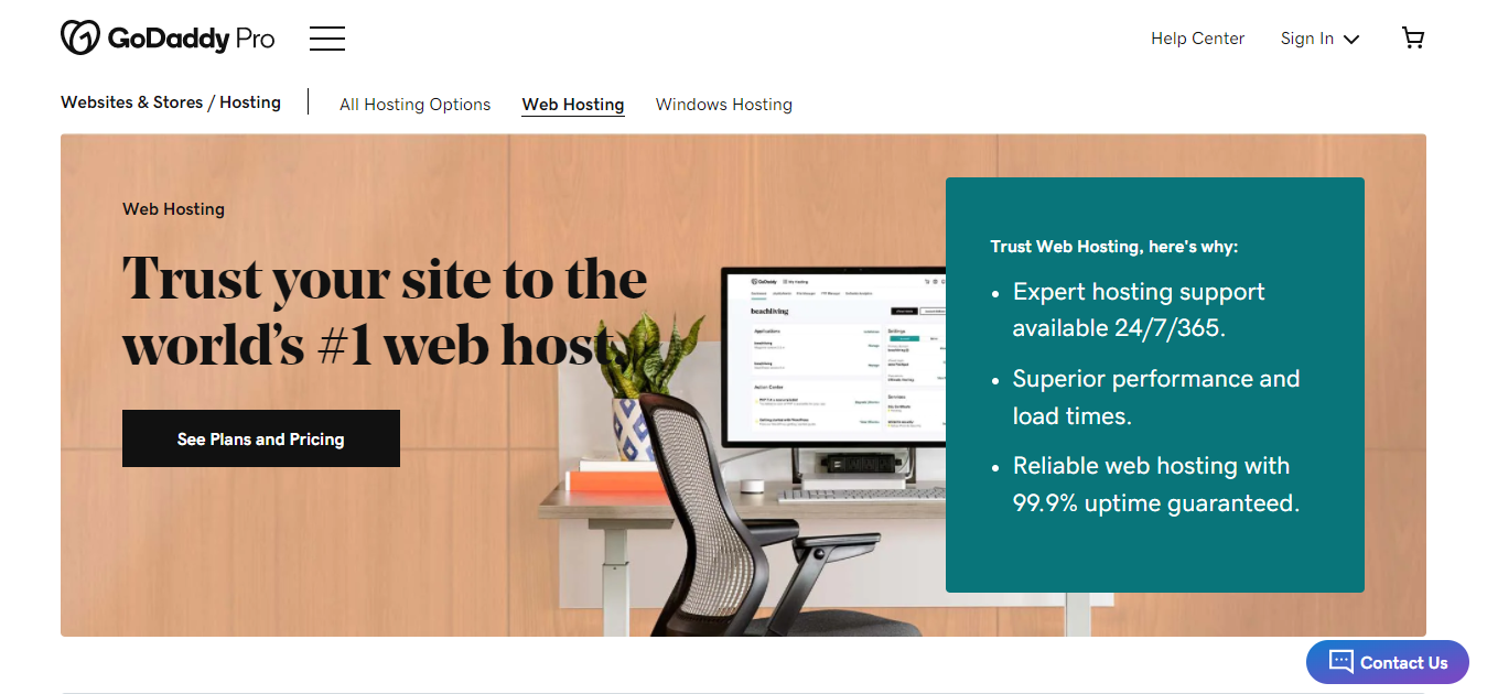 GoDaddy 网络托管页面