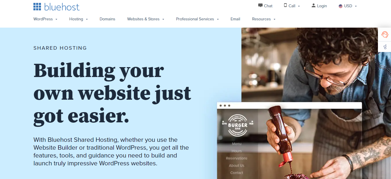 Bluehost 共享主机页面