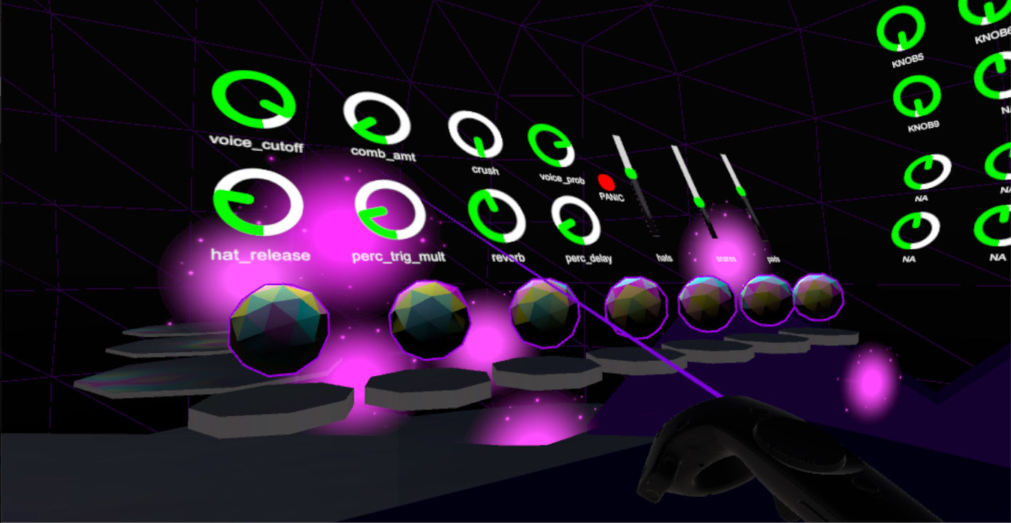 Интерфейс синтезатора в VR